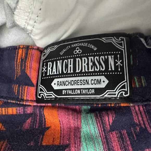 Ranch Dressn Pants Womens 10 Colorful Aztec Flare Bell Bottom Southwestern - Picture 8 of 15